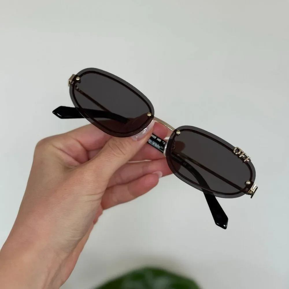 SALE!! Off-White MIAMI Men Sunglasses Gold Grey OERI13M MIAMI 7607 NEW AUTHENTIC